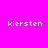 Two identical pixelated text displays on a solid pink background, each spelling 'kiersten' in white block letters.