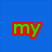 Blue background with green text outlined in red, displaying 'my dog ate' in the top and 'my buddy icon' in the bottom