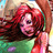 A 48x48 pixel animated contact sheet showing two frames of a buddy icon: left frame features a cartoon woman with red hair and green top, right frame shows a circular logo with "CHAOTIC" text on red rings.