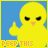 Yellow chick with black eyes and orange beak gives thumbs-up gesture against blue background, text 'PEEP THIS' in peach below.