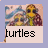 Pixelated image of a person with long hair holding a small turtle, set against a blurred background with blue and pink tones.