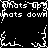 Black-and-white pixelated animation with repeating text and branching patterns on a black background.