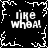 Black background with white pixelated text 'like whaa!' repeated four times in a , surrounded by white pixelated border fragments