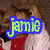Four distinct pixelated images of people with overlaid text labels in various colors and fonts.
