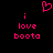A static pixel art image with pink text and a heart symbol on black background.