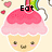 Pixelated cupcake character with pink frosting, rainbow hair, and smiling face appears in multiple with text overlays