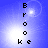 Blue background with white light burst and circular lens flare effect, vertical text "Broke" in pixelated font.