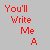 Static pixel art with red and black text on gray background, two pink heart icons, one pierced by a black arrow.
