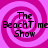 Four identical display 'The BeachTime Show' text over pink and purple spiral backgrounds with pixelated font