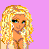 Pixelated cartoon woman with blonde hair on pink background, surrounded by blue text blocks in a 3x2 contact sheet layout.