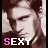A four- of a person's face with the word SEXY overlaid in pink and white pixelated text, showing animation changes