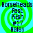 Four identical pixelated display green and cyan spiral backgrounds with text overlays reading Horseheads Fast Pitch #27 Haley