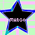 Four star-shaped icons with blue and cyan outlines display the text 'MARGO' in different colors against a light green background with pink lines