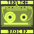 identical yellow-green cassette tape icons with circular reels and horizontal lines, surrounded by repeating text banners