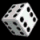 white dice with black pips on a black background, showing multiple angles and orientations