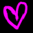 Pixelated heart outline icons in pink to purple gradient with text reading 'you wasted away my only heart' on black background.