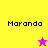 Four quadrants display 'Maranda' text with a star icon; top-left yellow, bottom-left magenta, right side pink, stars alternate between purple and yellow.