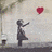 A pixelated figure in a dress reaches toward a floating red heart against a muted background with faint green and brown tones.