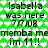 Green and white pixelated background with repeated text elements including "Isabella was here 7/7/08" and "membamemba me im 11!!" in black font.