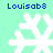 Four white snowflake icons arranged in a on a light green background, each with blue text above and below reading "Louisab8"