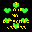 Green heart shapes and yellow text reading "I LOVE YOU PRISCILLA <3333" on a black background with pixelated rendering.