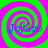 Four identical spiral patterns in green and pink with blue text reading 'Jordan' overlaid on each quadrant.