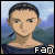 Two pixelated character portraits side-by-side with 'Fan' text at the bottom, one male with short dark hair and blue clothing against a light background, one female with long brown hair and dark clothing against a darker background.