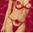 Animated contact sheet of a bikini-clad female model with repeated text overlays and red decorative borders on a white background.