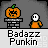 Animated pumpkin-themed icon with orange and black color scheme, featuring a white ghost-like figure beside a carved pumpkin on a stand.