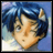 Pixelated anime-style character with blue hair and pointed ears against a blue background, next to text reading "Anime IM" and "com" on black.