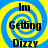 Four identical display a blue and yellow spiral background with black text reading "Im Getting Dizzy" in a pixelated font