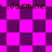 Pixelated checkerboard pattern with alternating magenta and dark purple squares, text reading '...Jasmine...' repeated across the image in dark brown pixelated font.