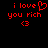 Red pixelated text and symbols on black background, two side-by-side versions with one differing heart symbol.