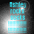 Cyan text reading "Ashley rocks socks !!!!!!!!!" on a dark gray gradient background with a bright light spot, displayed in a of four identical