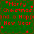 Green background with red pixelated text reading 'Marry Cheistmas and a Hopp New Year' surrounded by small red star shapes.