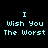 Four display the phrase "I Wish You The Worst" with varying purple background highlights on different words across frames