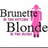 Pixelated icon shows a pink-clad figure standing beside partially visible text reading 'Brunett' and 'Blonde' with pink decorative elements.