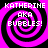 Four identical pixelated display a pink and black spiral background with white text reading KATHERINE AKA BUBBLES!
