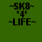 ~SK8~ *4* ~LIFE~ text on green background with two static frames and one frame showing orange glow effect.