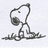Pixelated grayscale icon of a cartoon character with large round head, dark circular eye patch over left eye, and long curved nose resting on ground.