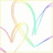 Animated sequence of overlapping rainbow-colored lines forming a heart shape on a white background, with subtle shifts in line positions across frames.