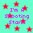 A static image with a cyan background filled with red stars and pink text reading "I'm A Shooting Star!!" in pixelated font.