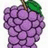 Pixelated purple grape cluster with green leaf on white background, adjacent to green with vertical pink text reading G O T GR AP ES?