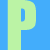 A static image with large light green 'P' letters on a blue background, pink text reading 'paige', and a small pink flower symbol.