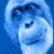 A pixelated blue-toned static icon with abstract swirling patterns and a faint circular shape, appearing to be a stylized mascot or logo rendered in low resolution.