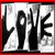 A black and white pixelated 'LOVE' text icon with a red border, alongside an animated GIF of a cheerleader in a red outfit performing on a blue mat.
