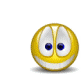 Animated yellow smiley face with blue eyes holding red carnations in various positions across frames.