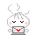 Pixelated character with white hair and pink cheeks holds a gray laptop showing a red heart inside a white envelope on a gray background.