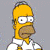 A 50x50 pixel animated buddy icon featuring Homer Simpson from The Simpsons on the left and green text "OriginalIcons.com" on a dark green background to the right, displayed as a contact sheet with two frames.