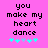 Pixelated text on pink background with cyan and light blue star-like symbols below.